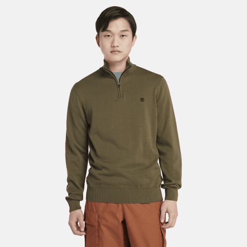 Maglione in Cotone con Zip a un Quarto Williams River da Uomo in scuro, Uomo, , Taglia: M - Timberland - Modalova