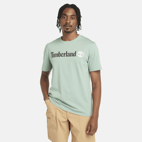 T-shirt con Logo Lineare da Uomo in verde chiaro, Uomo, , Taglia: XXL - Timberland - Modalova