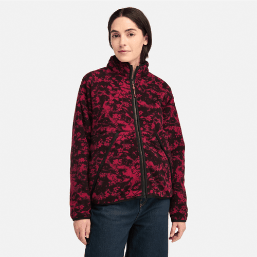 Hochflorige Fleecejacke mit Print und durchgehendem Reißverschluss für Damen in Dunkelrot, Frau, , Größe: XS - Timberland - Modalova