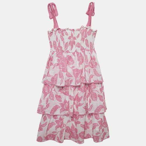 White/ Floral Print Cotton Tiered Dress (10 Yrs) - Zimmermann - Modalova