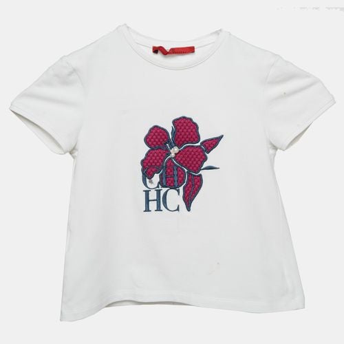 Kids Floral Embroidered Cotton Top 4 Yrs - CH Carolina Herrera - Modalova