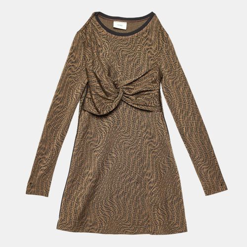 Kids FF Vertigo Pattern Knit Bow Detail Dress 7 Yrs - Fendi - Modalova