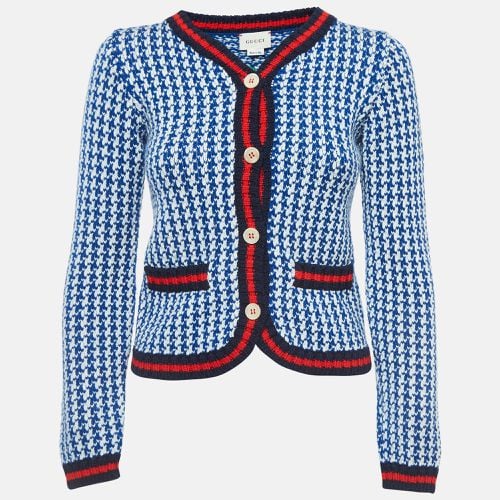 White Patterned Wool Buttoned Cardigan (10 Yrs) - Gucci - Modalova