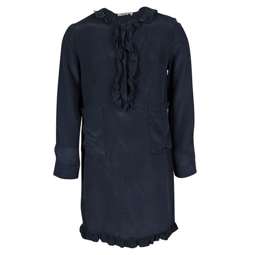 Silk Ruffle Trim Detail Long Sleeve Dress 6 Yrs - Marni - Modalova