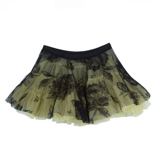 Yellow Lace Rose Print Overlay Skirt 12 Yrs - Roma e Tosca - Modalova