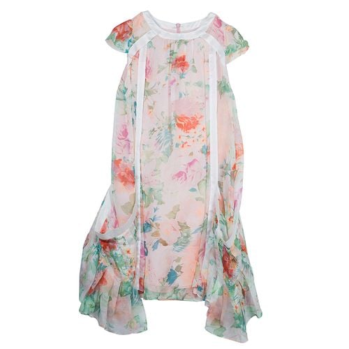 Floral Print Silk Dress 10 Yrs - Roberto Cavalli Angels - Modalova