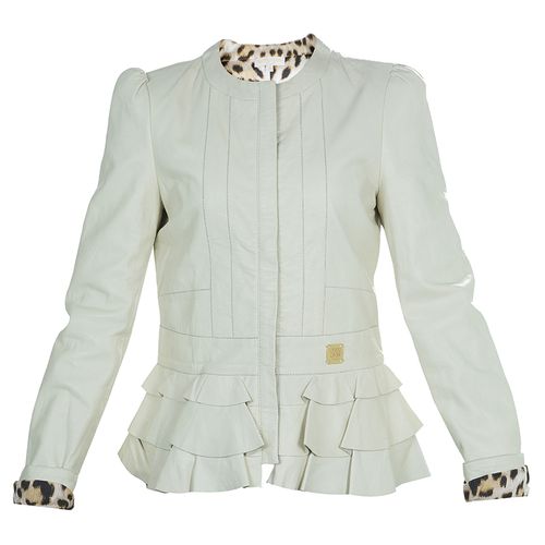 Frill Detail Leather Jacket 12 Yrs - Roberto Cavalli Angels - Modalova