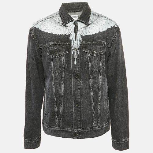 Denim Wings Print Button Front Jacket L - Marcelo Burlon - Modalova