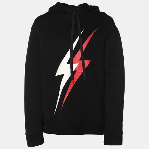 Viscose Lightning Bolt Print Hoodie L - Neil Barrett - Modalova