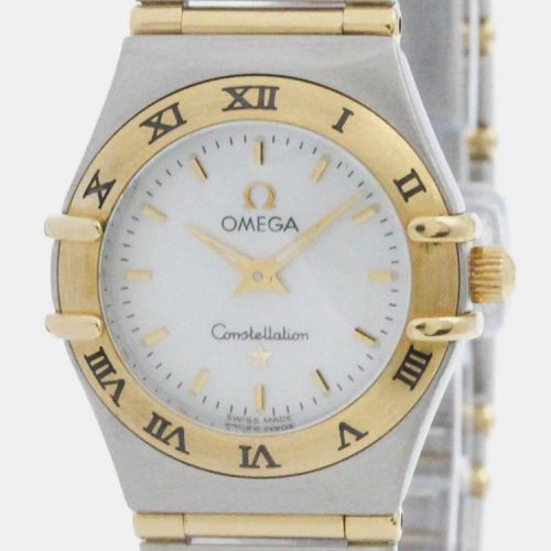 Constellation MOP 18K Gold Steel Quartz Watch 1262.70 - Omega - Modalova