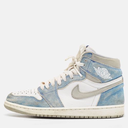 White Leather and Suede Air Jordan 1 High Top Sneakers Size 43 - Air Jordans - Modalova