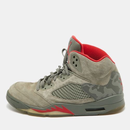 Suede Jordan 5 Retro P51 Camo Sneakers Size 47.5 - Air Jordans - Modalova