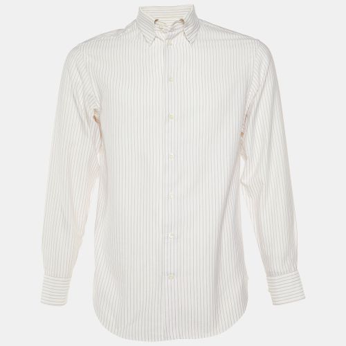 Striped Cotton Long Sleeve Shirt M - Armani Collezioni - Modalova