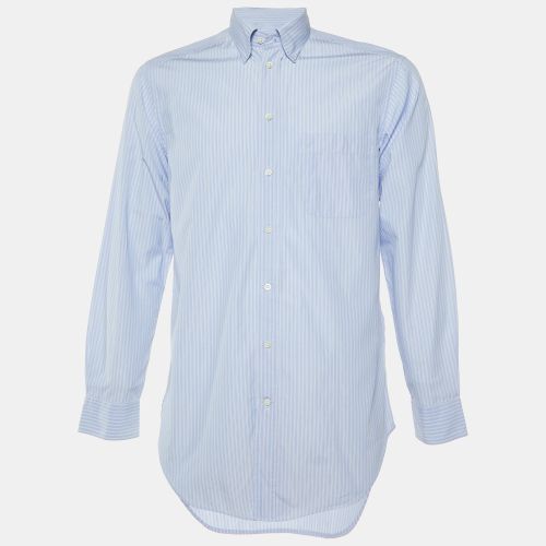 Striped Cotton Long Sleeve Shirt M - Armani Collezioni - Modalova