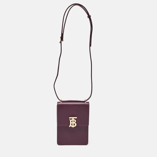 Plum Leather Robin Crossbody Bag - Burberry - Modalova