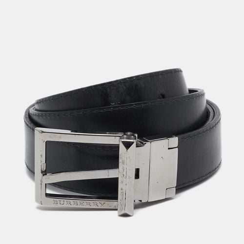 Smoke Check Coated Canvas and Leather Reversible Buckle Cut to Size Belt - Burberry - Modalova