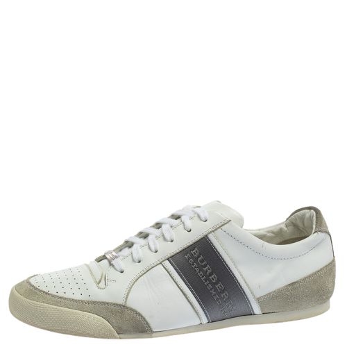 Grey Leather and Suede Lace Up Sneakers Size 42 - Burberry - Modalova