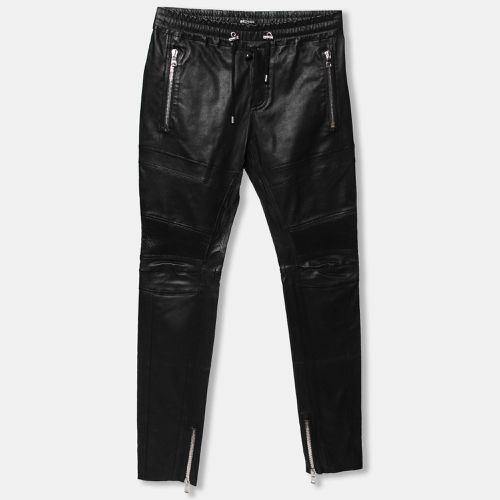 Lamb Leather Biker Trousers L - Balmain - Modalova