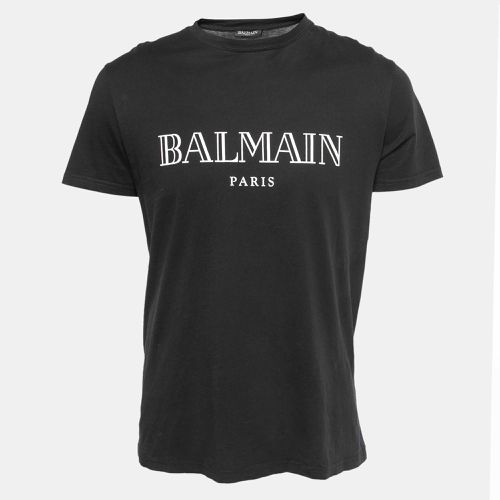 Logo Printed Cotton Short Sleeve T-Shirt L - Balmain - Modalova