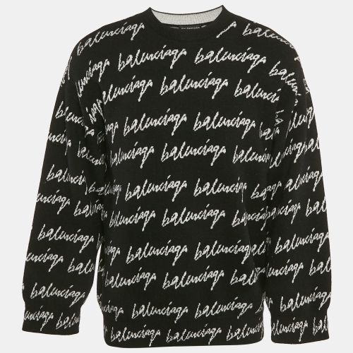 Logo Jacquard Knit Crew Neck Jumper S - Balenciaga - Modalova