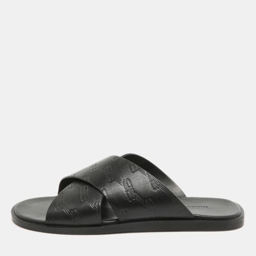 Logo Embossed Leather Slides Size 42 - Balenciaga - Modalova