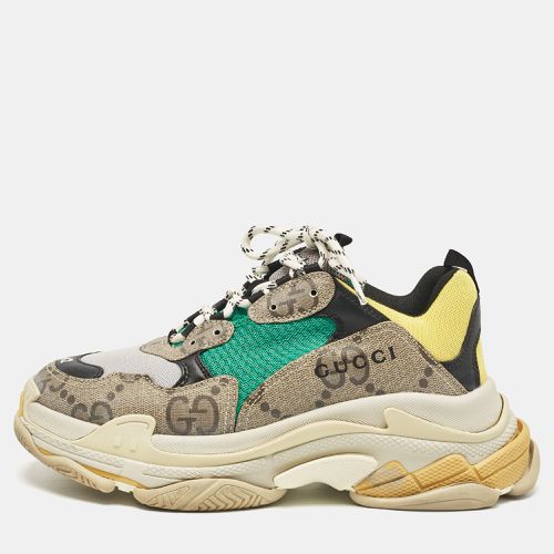 GG Canvas and Leather Triple S Lace Up Sneakers Size 42 - Balenciaga - Modalova