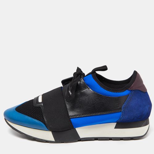 Tri Color Leather, Neoprene and Mesh Race Runner Sneakers Size 40 - Balenciaga - Modalova