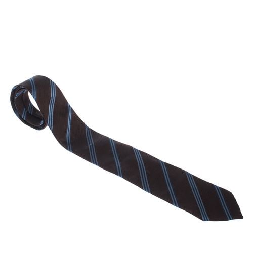 Blue Diagonal Stripes Silk Jacquard Traditional Tie - Boss By Hugo Boss - Modalova