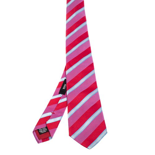 Striped Silk Narrow Tie - Boss By Hugo Boss - Modalova