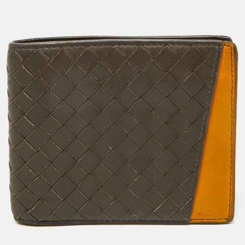 Mustard Intrecciato Leather Bifold Wallet - Bottega Veneta - Modalova