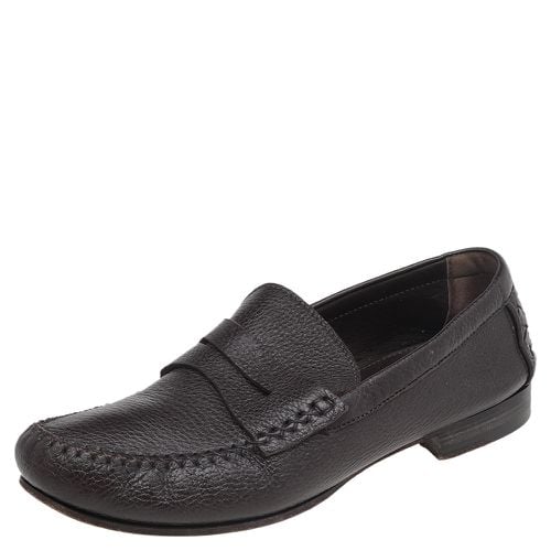 Dark Leather Penny Slip On Loafers Size 45 - Bottega Veneta - Modalova