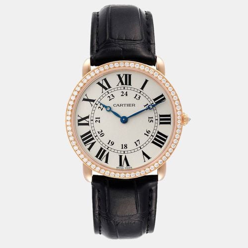 Diamond 18k Rose Gold Ronde Louis WR000651 Manual Winding Men's Wristwatch 36 mm - Cartier - Modalova