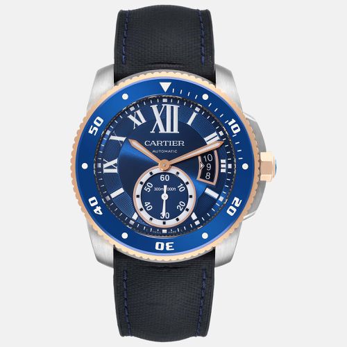 Calibre Diver Steel Rose Gold Dial Mens Watch W2CA0008 42 mm - Cartier - Modalova