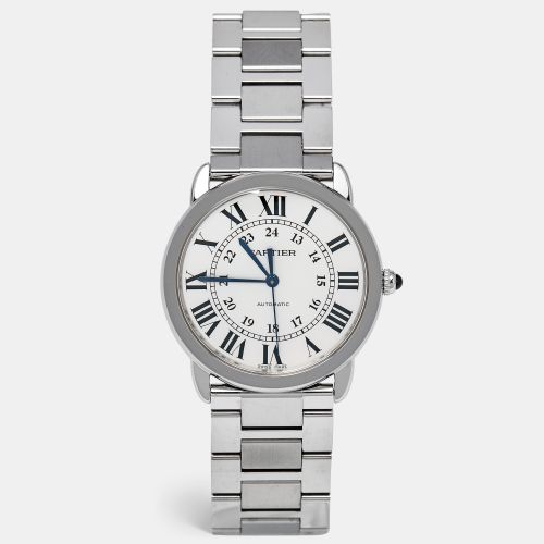 Silvered Opaline Stainless Steel Ronde Solo WSRN0012 Men's Wristwatch 36 mm - Cartier - Modalova