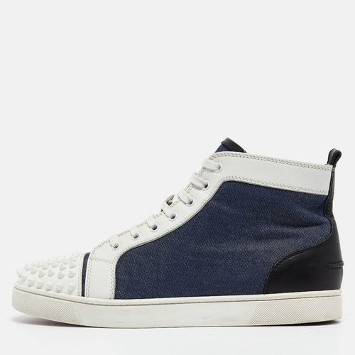 Denim and Leather Lou Degra Spiked High Top Sneakers Size 42.5 - Christian Louboutin - Modalova