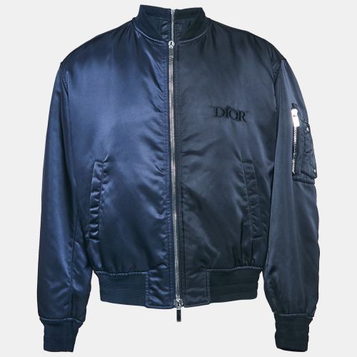 Black/ Nylon Zipper Detail Bomber Jacket XL - Dior Homme - Modalova