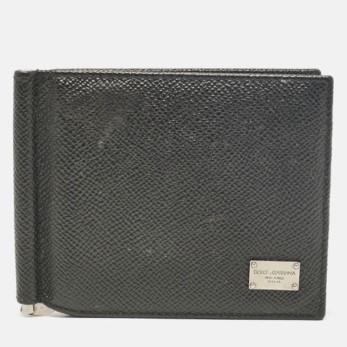 Leather Money Clip Bifold Card Holder - Dolce & Gabbana - Modalova