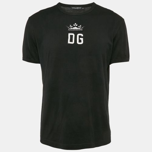Logo Applique Cotton Crew Neck T-Shirt L - Dolce & Gabbana - Modalova
