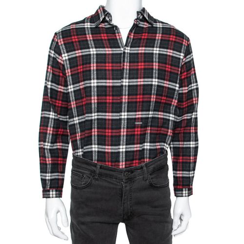 Red & Grey Cotton Checked Flannel Shirt XS - Dsquared2 - Modalova