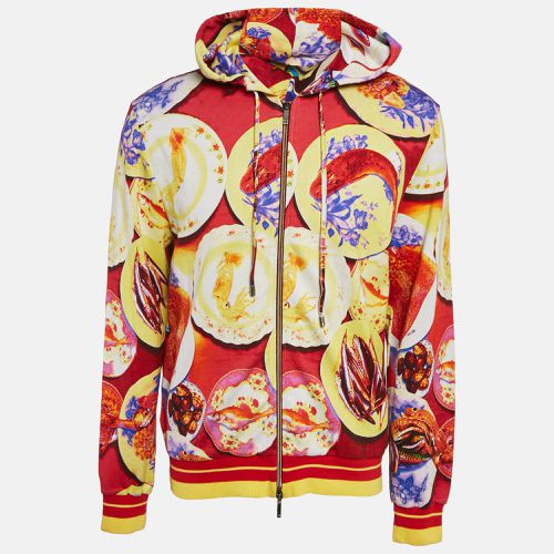 Seafood Print Cotton Knit Zip-Up Hoodie XL - Etro - Modalova