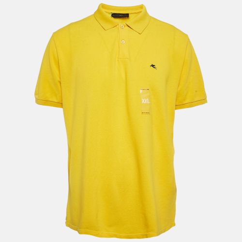 Cotton Pique Printed Collar Polo T-Shirt XXL - Etro - Modalova