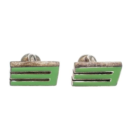 E Enamel Silver Tone Cufflinks - Etro - Modalova