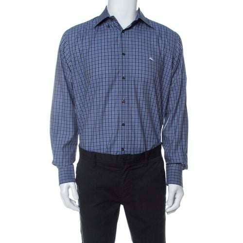 Plaid Checked Cotton Slim Fit Button Down Shirt L - Etro - Modalova