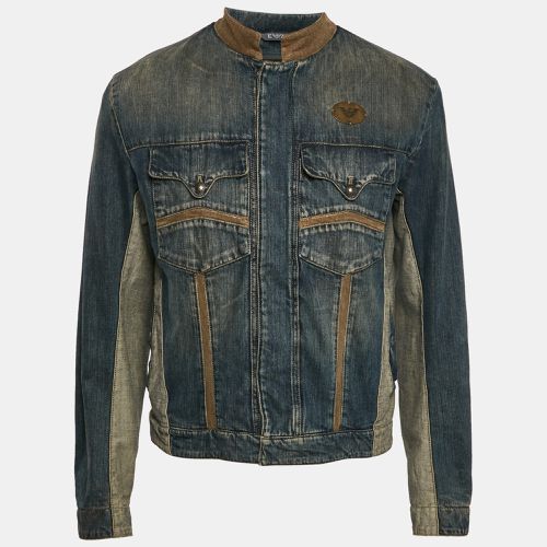 Washed Denim Button Front Jacket L - Emporio Armani - Modalova