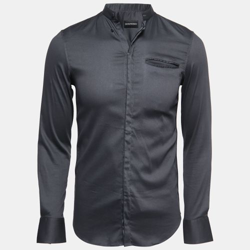 Cotton Button Front Long Sleeve Shirt S - Emporio Armani - Modalova