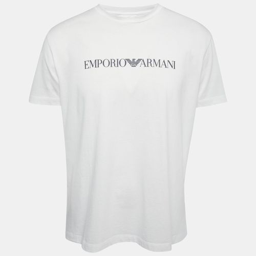 Logo Print Cotton Crew Neck T-shirt XXL - Emporio Armani - Modalova