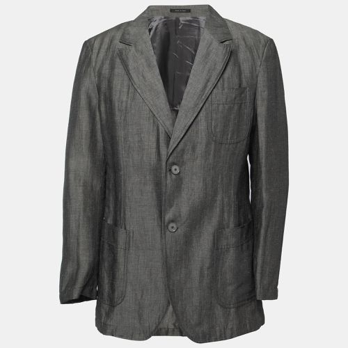 Linen Blend Single Breasted Blazer XXL - Emporio Armani - Modalova