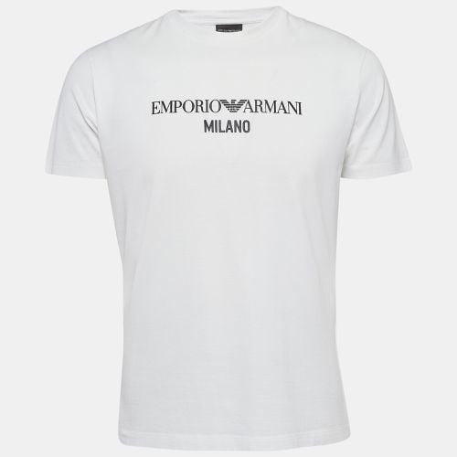 Logo Print Cotton Crew Neck T-Shirt L - Emporio Armani - Modalova