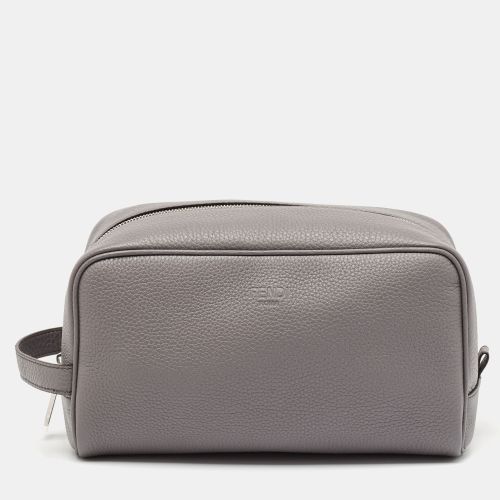 Fendi Grey Leather Travel Kit Pouch - Fendi - Modalova