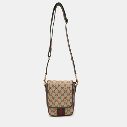 X Palace /Ebony GG-P Canvas and Leather Messenger Bag - Gucci - Modalova